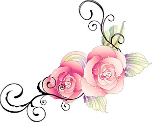 粉色鲜花设计元素素材