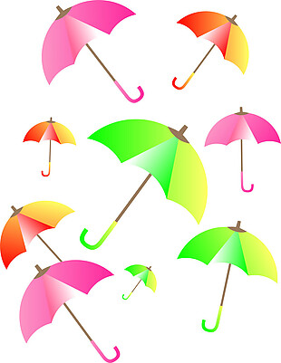 各色彩色伞元素