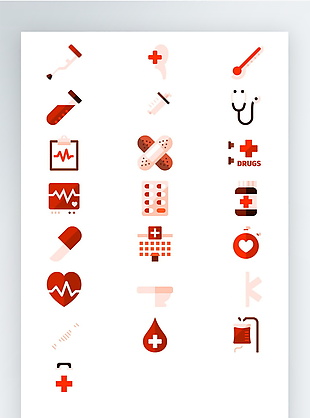 红色运动健身图标矢量AI素材icon