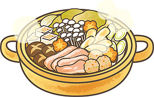 手绘食品涮锅元素