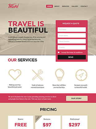 网页ui企业旅游网站首页设计