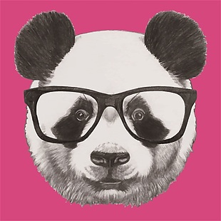 可爱矢量戴眼镜大熊猫素材