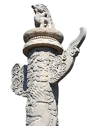 中国风龙纹石雕元素