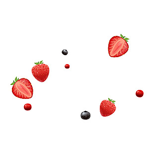 水果装饰草莓蓝莓png元素素材