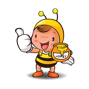 卡通小蜜蜂蜂蜜元素