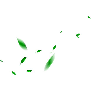 漂浮的绿叶装饰png元素素材