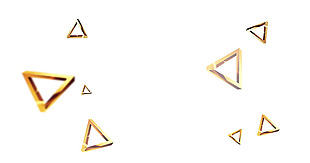 金色三角几何png元素素材