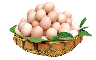 实物竹篮鸡蛋元素