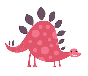 手绘粉色恐龙素材图片