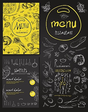 国外餐厅菜单设计矢量素材