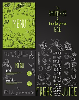 餐厅菜单设计矢量活动素材