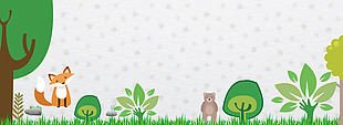 植树节矢量绿色海报banner背景