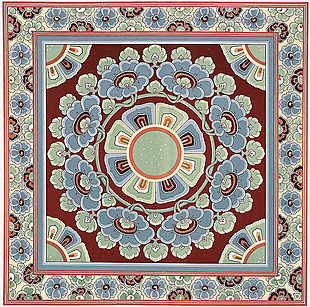 方形民族花纹边框地毯贴图JPG图片