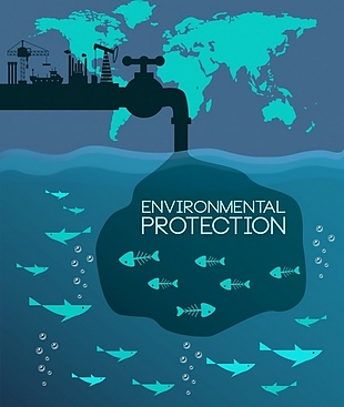 海水污染矢量素材