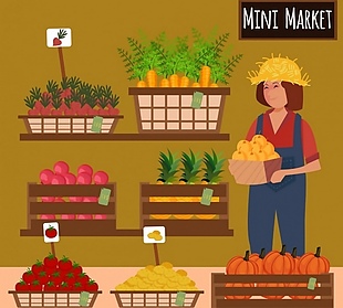 蔬菜市场矢量素材