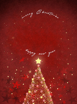 金色圣诞树圣诞节H5背景素材