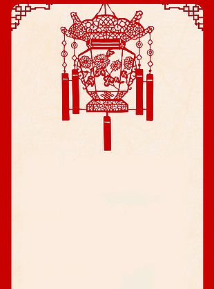 红色中国风灯笼花朵H5背景素材