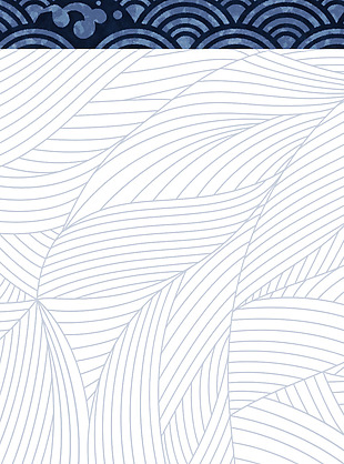 手绘白色线条扇形花纹H5背景素材