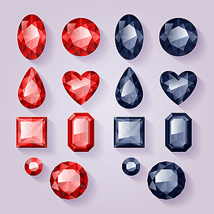 晶莹剔透的钻石珠宝矢量素材