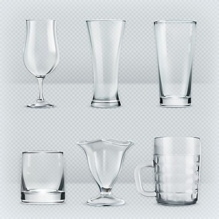 透明水杯设计矢量素材