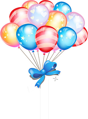 多彩氢气球素材图片