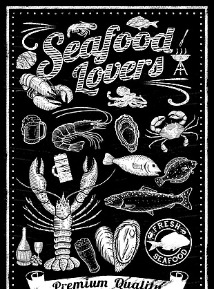 海鲜餐厅海报菜单素材