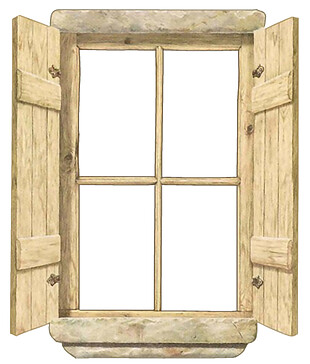 古典木质格子窗户素材