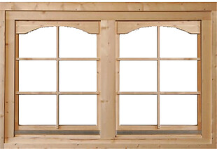 现代木质格子透明窗户