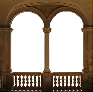 欧式古典拱形窗户PNG