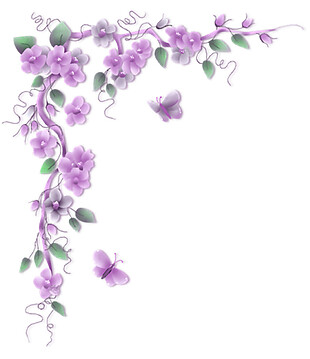 紫色小花藤蔓装饰图案