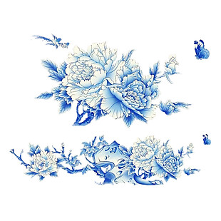蓝色花朵装饰图