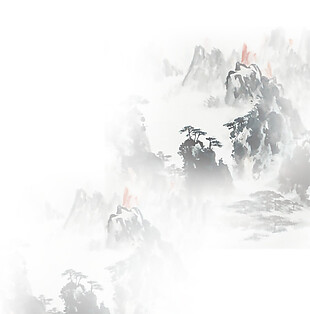 中国风山水风景画PNG素材