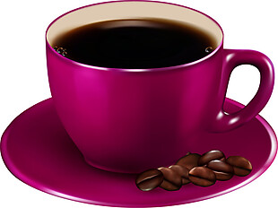 简约紫色咖啡杯素材