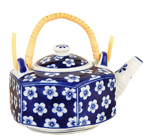 青花瓷茶壶元素