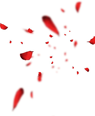 浪漫红色花瓣元素