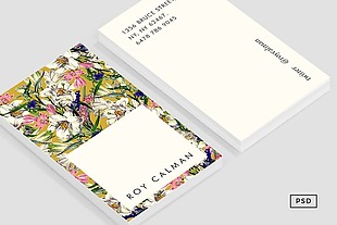 简约花卉国外创意名片卡片设计
