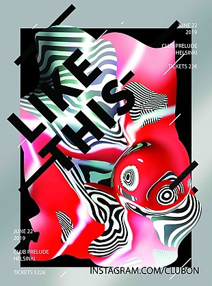 国外欧美素材创意音乐节抽象海报