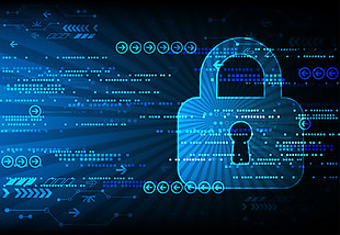 数据数码科技电子锁安全蓝色背景