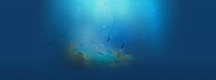 蓝色海底世界banner背景