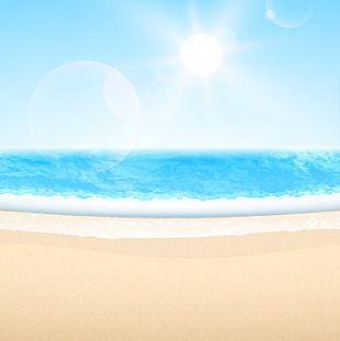 矢量海洋风景沙滩阳光夏日背景
