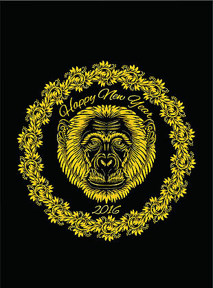 金色猴子2016节日元素