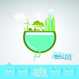 水源保护水资源环境矢量素材