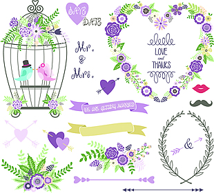 紫色小清新花朵图案