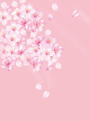 矢量粉色樱花漂浮背景