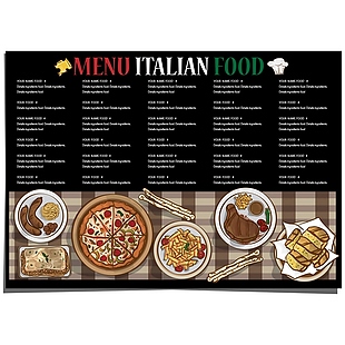 意大利美食菜单模板矢量设计