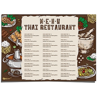 泰国食品菜单模板矢量