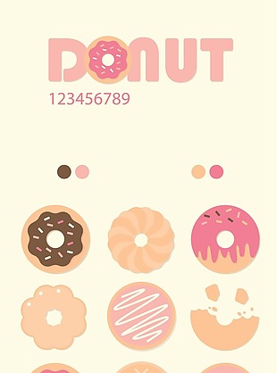 甜甜圈矢量图标icon素材
