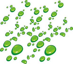 漂浮绿色水滴