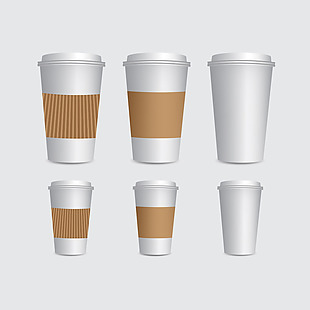 外带咖啡杯设计矢量素材
