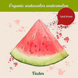 水彩西瓜水果素材